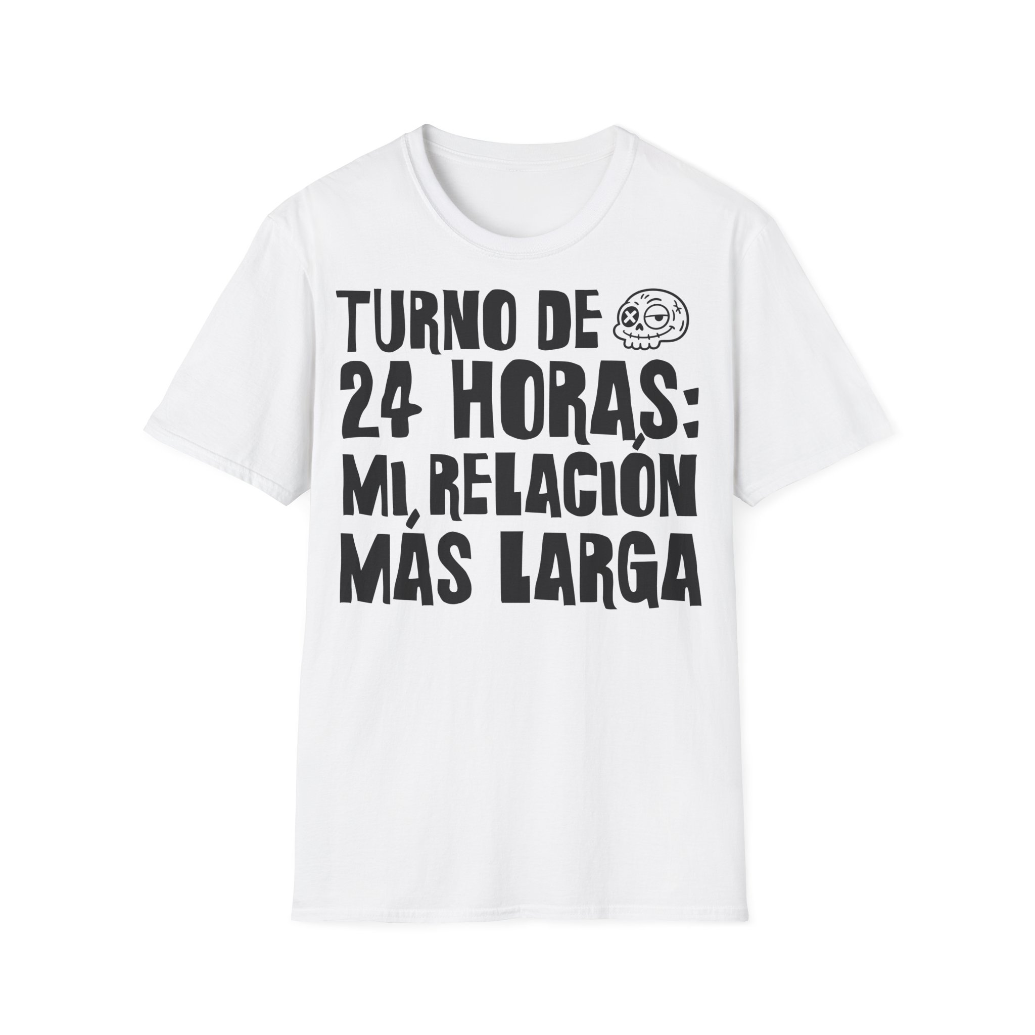 TURNO DE 24 HORAS: MI RELACIÓN MÁS LARGA Camiseta para enfermeras FRONT | Días de Mierda